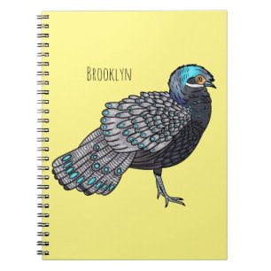 Caderno Espiral Ilustração de desenho animado de aves faisão de pa