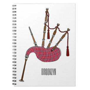 Caderno Espiral Ilustração de desenho animado de Bagpipe