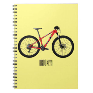 Caderno Espiral Ilustração de desenho animado de bicicleta