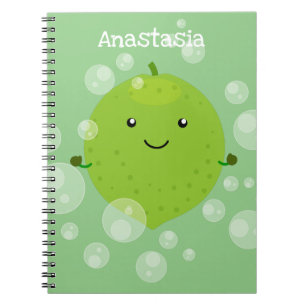 Caderno Espiral ilustração de desenho animado de bolhas de limã