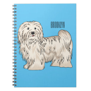 Caderno Espiral Ilustração de desenho animado de cão Havanês