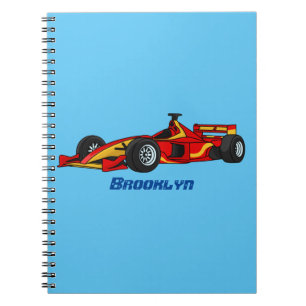 Caderno Espiral Ilustração de desenho animado de carros de alta ve