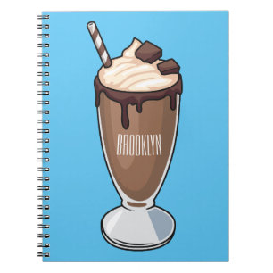 Caderno Espiral Ilustração de desenho animado de Chocolate Milksha