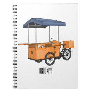 Caderno Espiral Ilustração de desenho animado de comida de bicicle