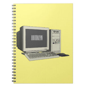 Caderno Espiral Ilustração de desenho animado de computador