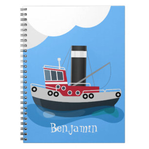 Caderno Espiral Ilustração de desenho animado de embarcações d