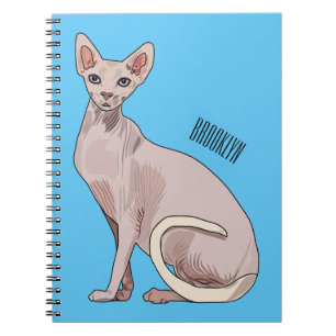 Caderno Espiral Ilustração de desenho animado de gato esphynx