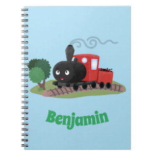 Caderno Espiral Ilustração de desenho animado de locomotiva de com