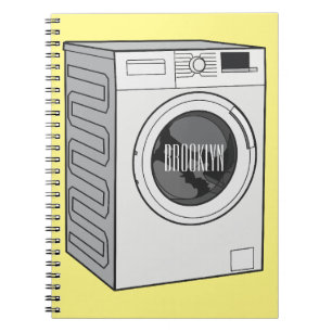 Caderno Espiral Ilustração de desenho animado de máquina de lavar