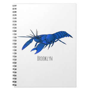 Caderno Espiral Ilustração de desenho animado de marron azul