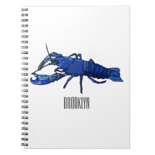 Caderno Espiral Ilustração de desenho animado de marron azul