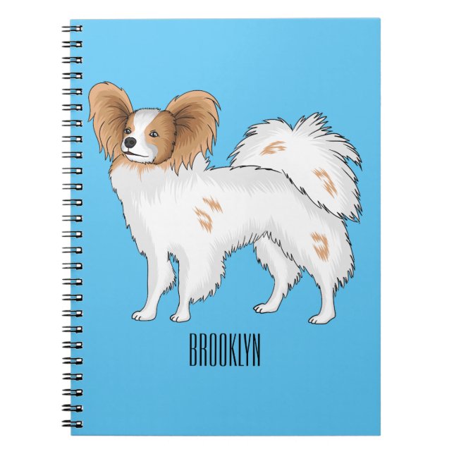 Caderno Espiral Ilustração de desenho animado de Papillon (Frente)