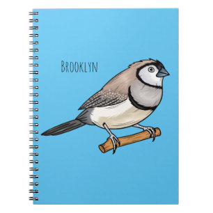 Caderno Espiral Ilustração de desenho animado de pássaros de barba