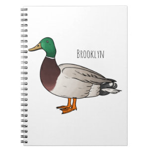 Caderno Espiral Ilustração de desenho animado de pato-reais