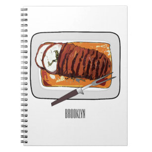 Caderno Espiral Ilustração de desenho animado de peru-bravo