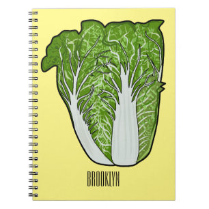 Caderno Espiral Ilustração de desenho animado de repolho chinês