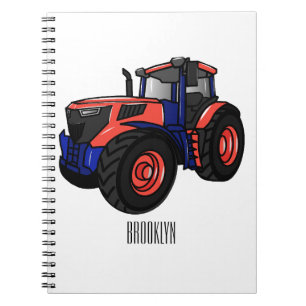 Caderno Espiral Ilustração de desenho animado de trator