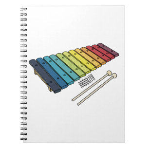 Caderno Espiral Ilustração de desenho animado de xilofone