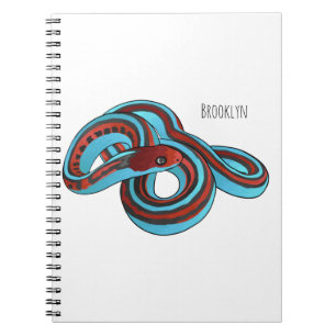 Caderno Espiral Ilustração de desenho animado do cobra de garter d