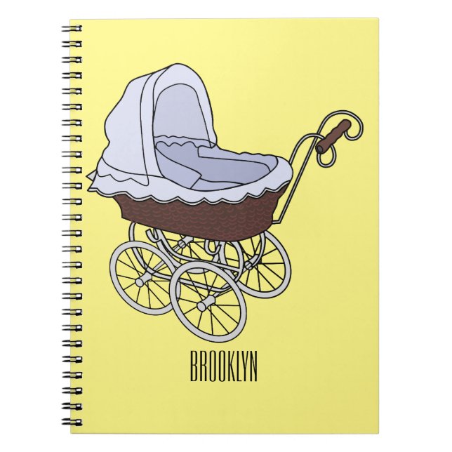 Caderno Espiral Ilustração de desenho animado do stroller (Frente)