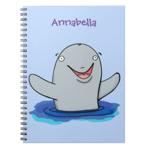 Caderno Espiral Ilustração de desenho animado feliz e adorável