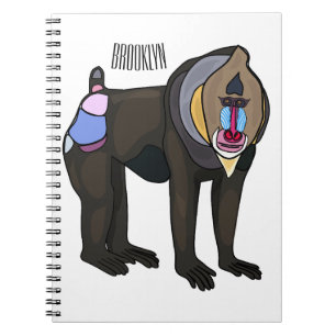 Caderno Espiral Ilustração de desenho animado Mandrill