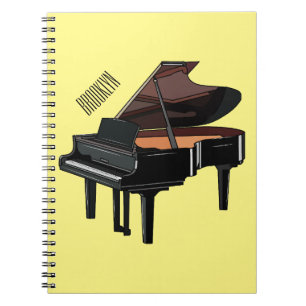 Caderno Espiral Ilustração de desenho animado Piano