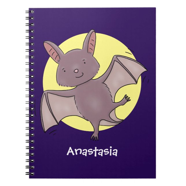 Caderno Espiral Ilustração de desenho animado voador de filhotes (Frente)