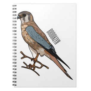 Caderno Espiral Ilustração de desenho de aves do estrel americano