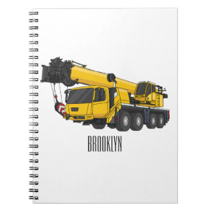 Caderno Espiral Ilustração de desenho de caminhão de guindaste
