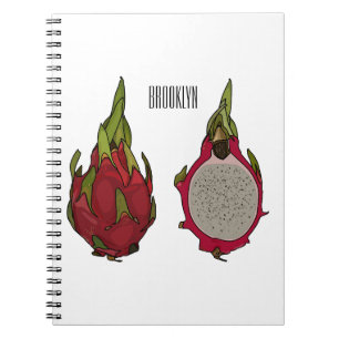 Caderno Espiral Ilustração de desenho de fruta do dragão