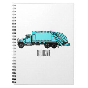 Caderno Espiral Ilustração de desenho do caminhão de lixo