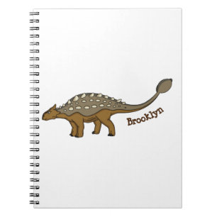 Caderno Espiral Ilustração de dinossauro blindado Ankylosaurus