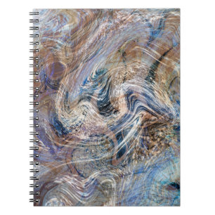 Caderno Espiral Ilustração de Fluxo de Cinza Azul