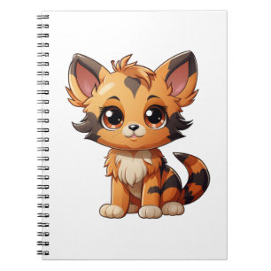 Caderno Espiral Ilustração de gato animado