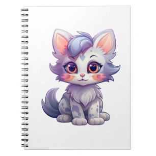 Caderno Espiral Ilustração de gato animado