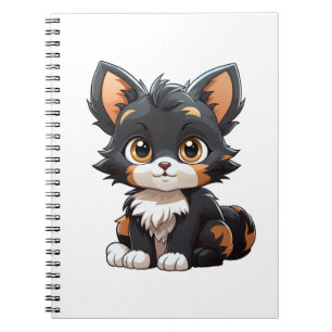 Caderno Espiral Ilustração de gato animado
