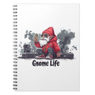 Caderno Espiral Ilustração de Gnomo de Hip Hop - Vida Gnomo