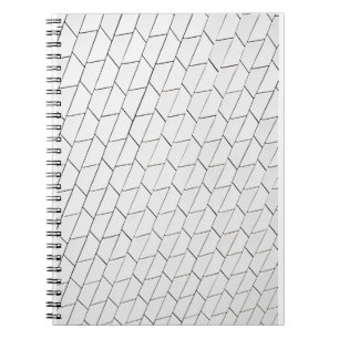 Caderno Espiral Ilustração de linhas brancas e pretas