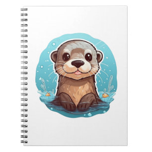 Caderno Espiral Ilustração de lontra de desenho animado