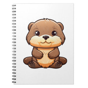 Caderno Espiral Ilustração de lontra de desenho animado