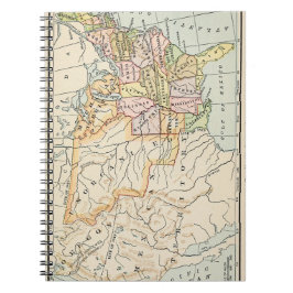Caderno Espiral Ilustração de Mapa Histórico dos Estados Unidos de