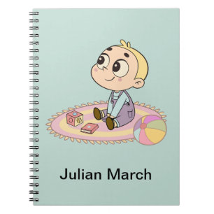 Caderno Espiral Ilustração de Menino Amazado