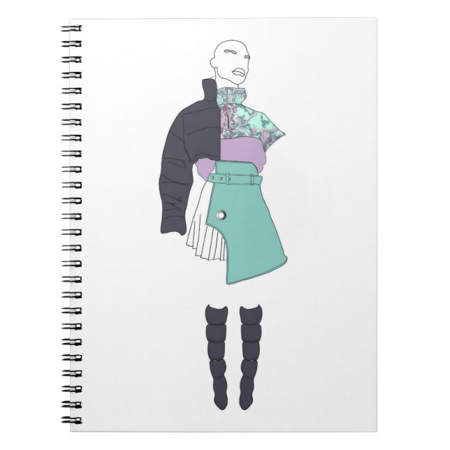 Caderno Espiral Ilustração de moda (Frente)