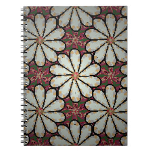 Caderno Espiral Ilustração de Motley. Pequenas flores coloridas. S