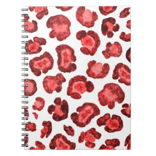 Caderno Espiral Ilustração de padrão de aquarela com pele-leopardo