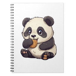Caderno Espiral Ilustração de panda de desenho animado