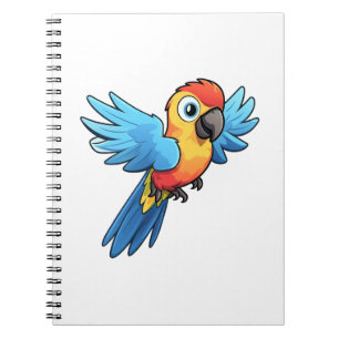 Caderno Espiral Ilustração de papagaio de desenho animado