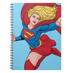 Caderno Espiral Ilustração de Supergirl Voando para Cima