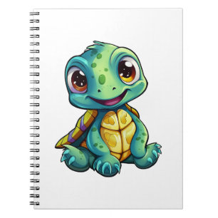 Caderno Espiral Ilustração de tartaruga de desenho animado